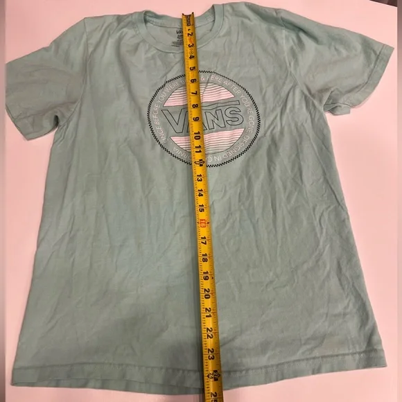 Vans T-Shirt Boys Short Sleeve Mint Green Skateboarding Casual Lightweight - Picture 8 of 9